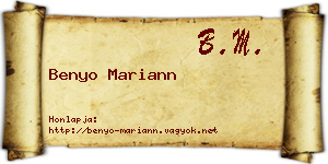 Benyo Mariann névjegykártya